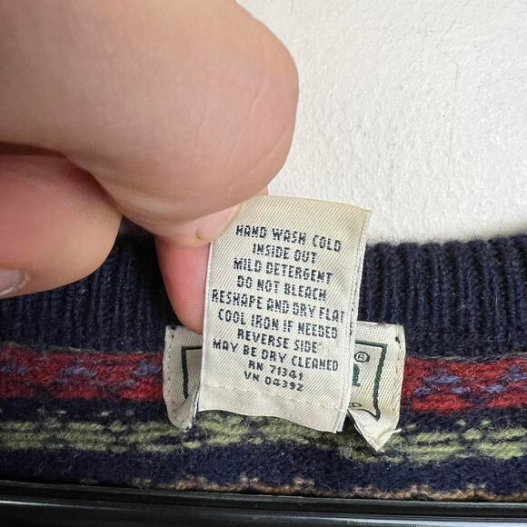 L.L.Bean Vintage 90s Men's Wool Sweater Vest Size L - Picture 6 of 6